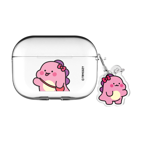 리틀티노 커플 에어팟프로2/에어팟4 클리어 케이스 +아크릴키링 세트, 핑크, AirPods(4세대) 15,900원