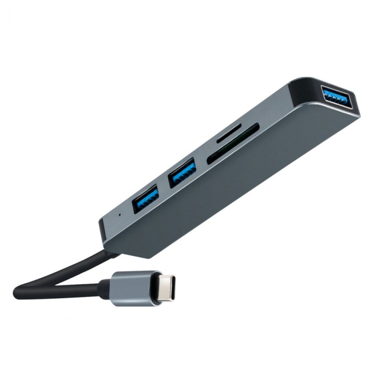 TB575 Coms 슬림형 C타입 멀티 허브 / USB 3.0 허브 3포트 / SD TF 카드리더기, 1개 14,000원