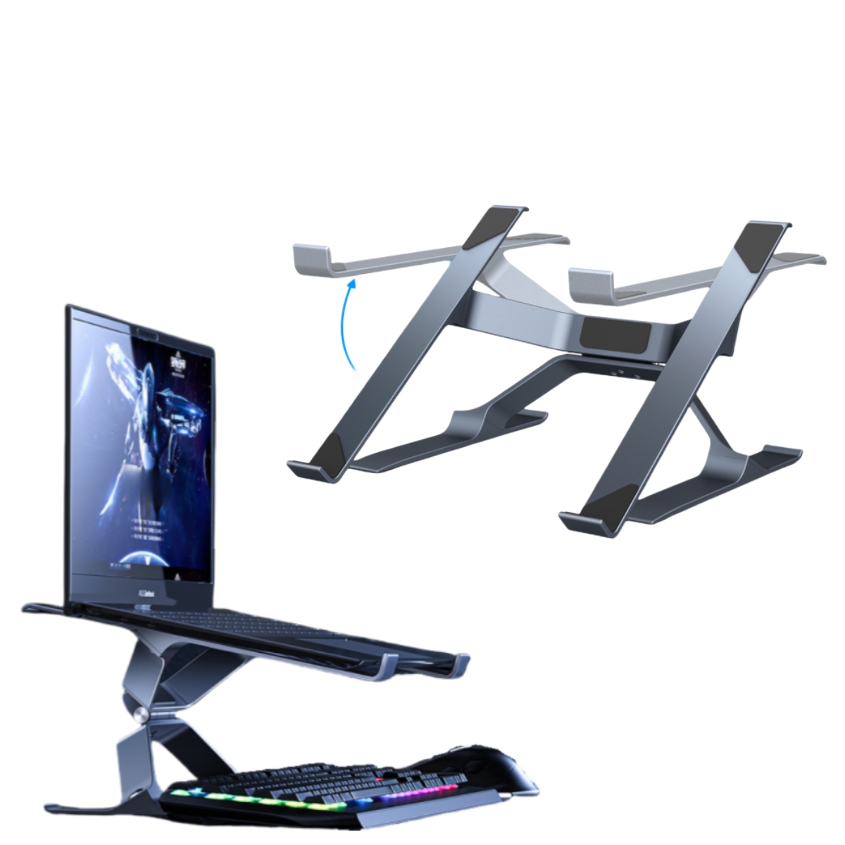 에비크 휴대용 알루미늄 노트북 거치대 18인치 Laptop 적용 경량 스탠드, 그레이 39,800원