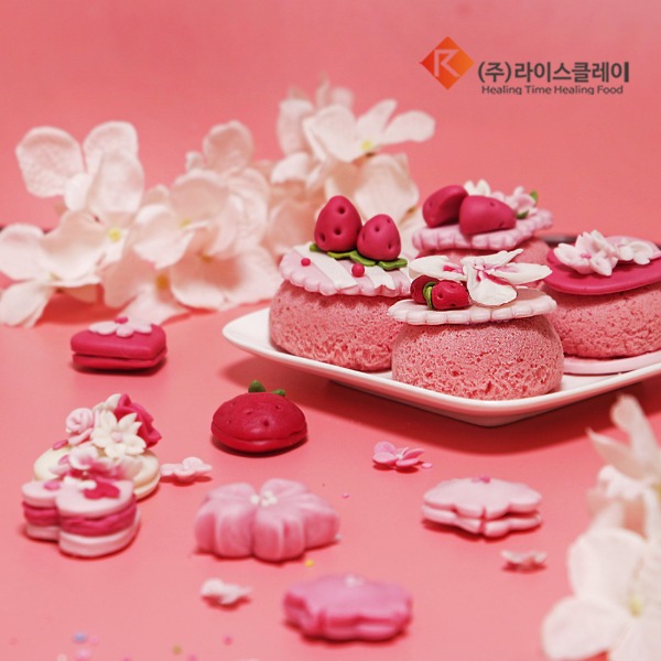 봄 핑크 블라썸 딸기 앙금 떡 쌀카롱 쌀로 만든 디저트 만들기 세트 DIY키트 유아놀이 체험 라이스 클레이 쌀이랑놀자, 1개 14,800원