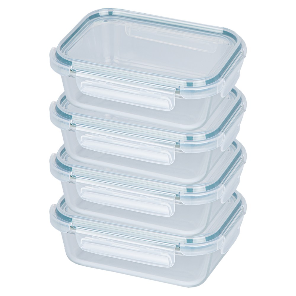 코멕스 오븐글라스 내열 강화유리 밀폐용기(오븐 전자레인지사용가능), 직사각 1,040ml, 4개 23,900원