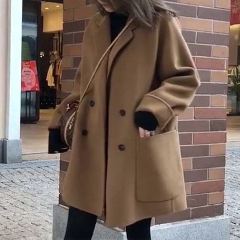 QEWBG 여성 가을겨울 루즈핏 싱글 코트 중장기 울 자켓 57,950원