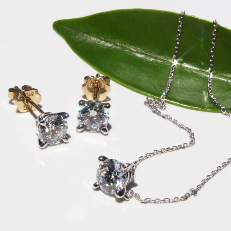 렝땅은세상 (Silver World) 랩다이아 랩그로운 라운드컷 다이아몬드 목걸이 14K 골드 [IGI 보증서 & 선물박스 포함] 주문제작 1주일 소요 2,597,760원