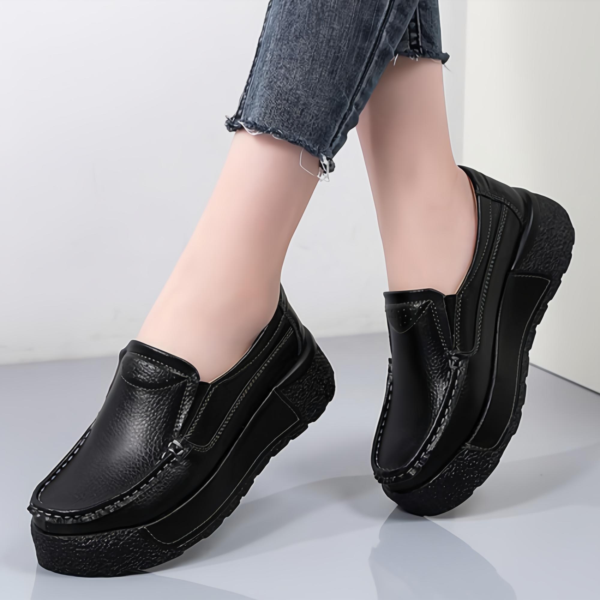 DarjinQD 여성 가죽 키높이 통굽  슬립온 편한 로퍼 단화 발편한 여성 신발 319 26,300원