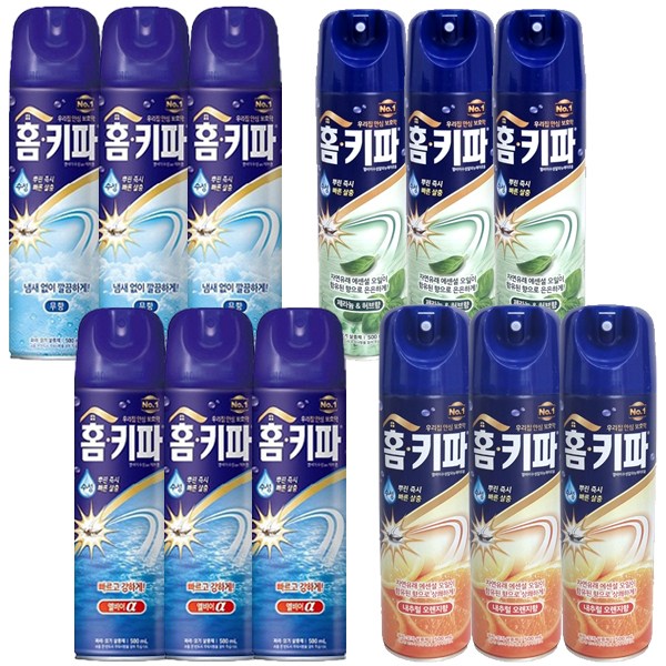 홈키파 수성 에어졸 모기약/파리/나방 살충제 500ml (3개입) 4종 중 선택1 / 모기퇴치 14,800원