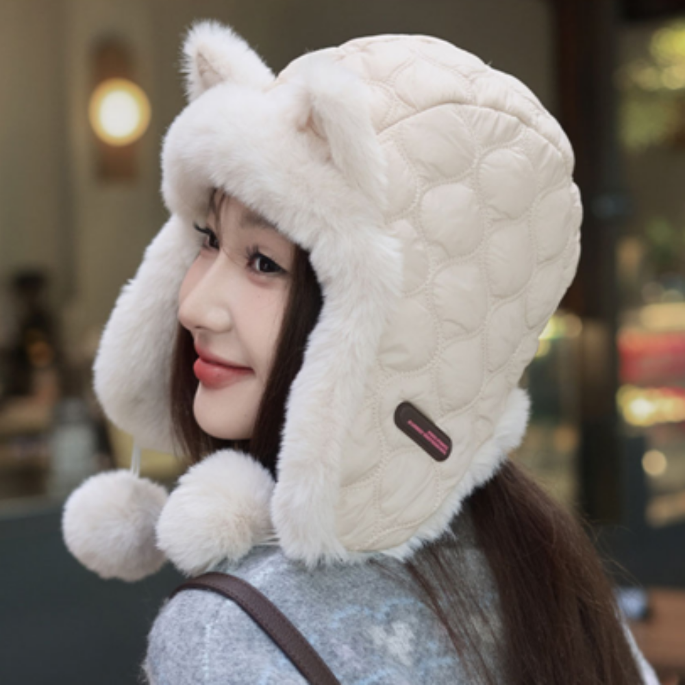 퀘인트 겨울 귀여운 예쁜 고양이털모자 방한 군밤 귀도리 귀 스키장 귀달이 버킷햇 16,000원