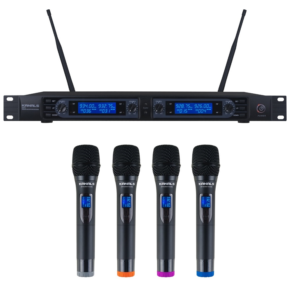 카날스 KANALS 4채널 무선마이크세트 BK-4200 900MHz 가변식 공연용 행사용 교회 회의실 1,290,000원