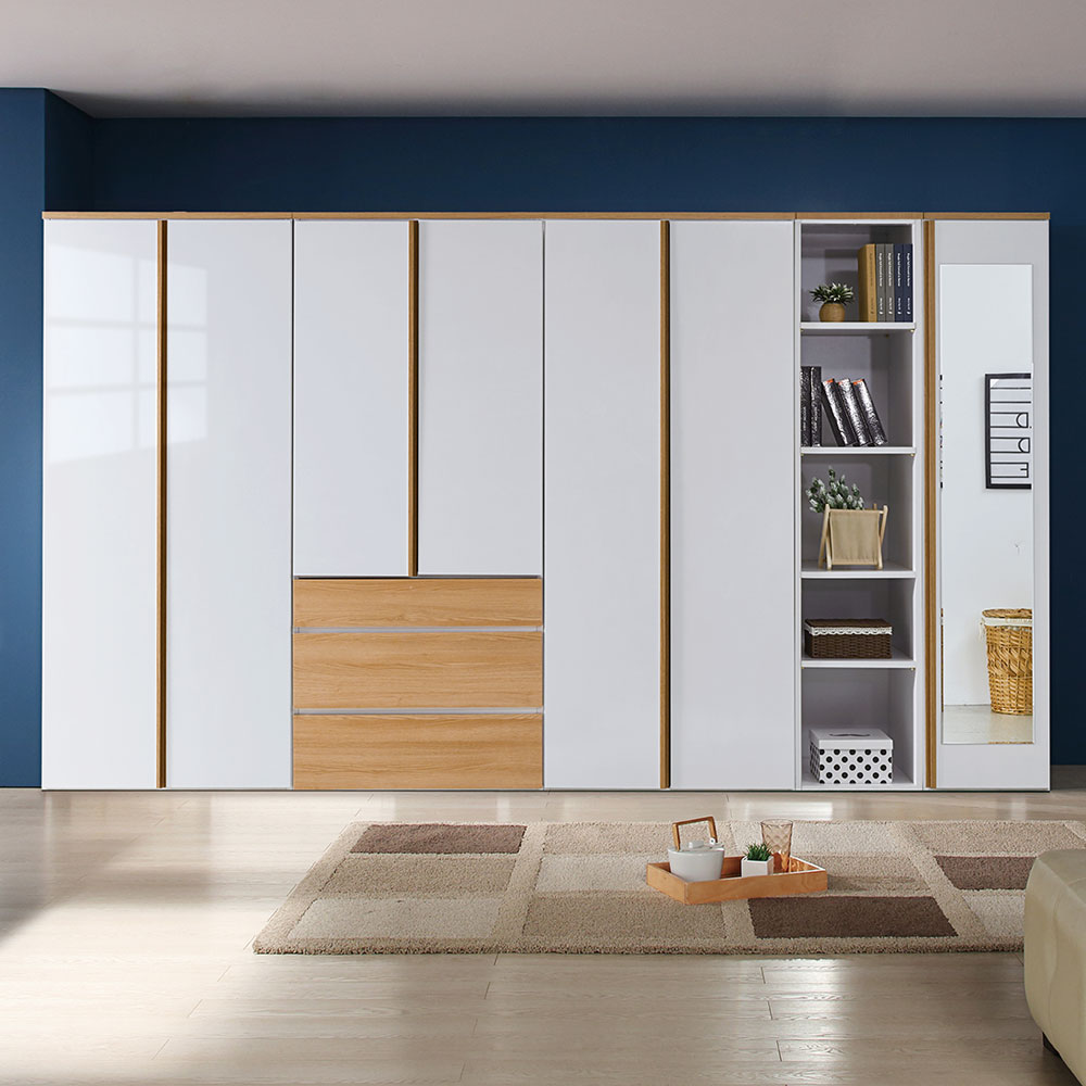 해해동동 하늘빛삼서랍3200장농세트(옷장+3단서랍장+이불옷장+오픈반장+반문거울옷장) (99) 옷장세트 689,000원