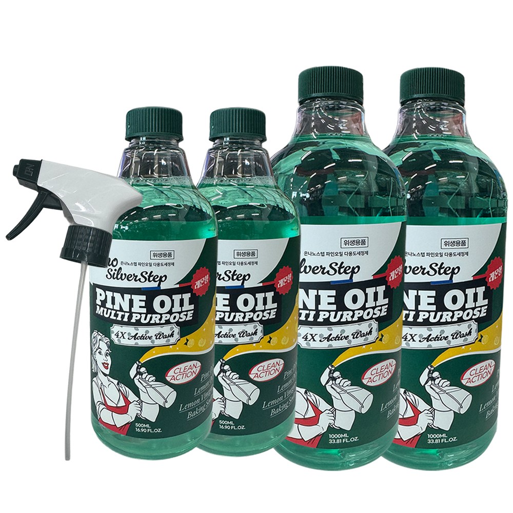 은나노스텝 시즌4 다용도세정제 파인오일 주방청소세제 1000ml(본품2개)+2000ml(리필2개) 41,900원