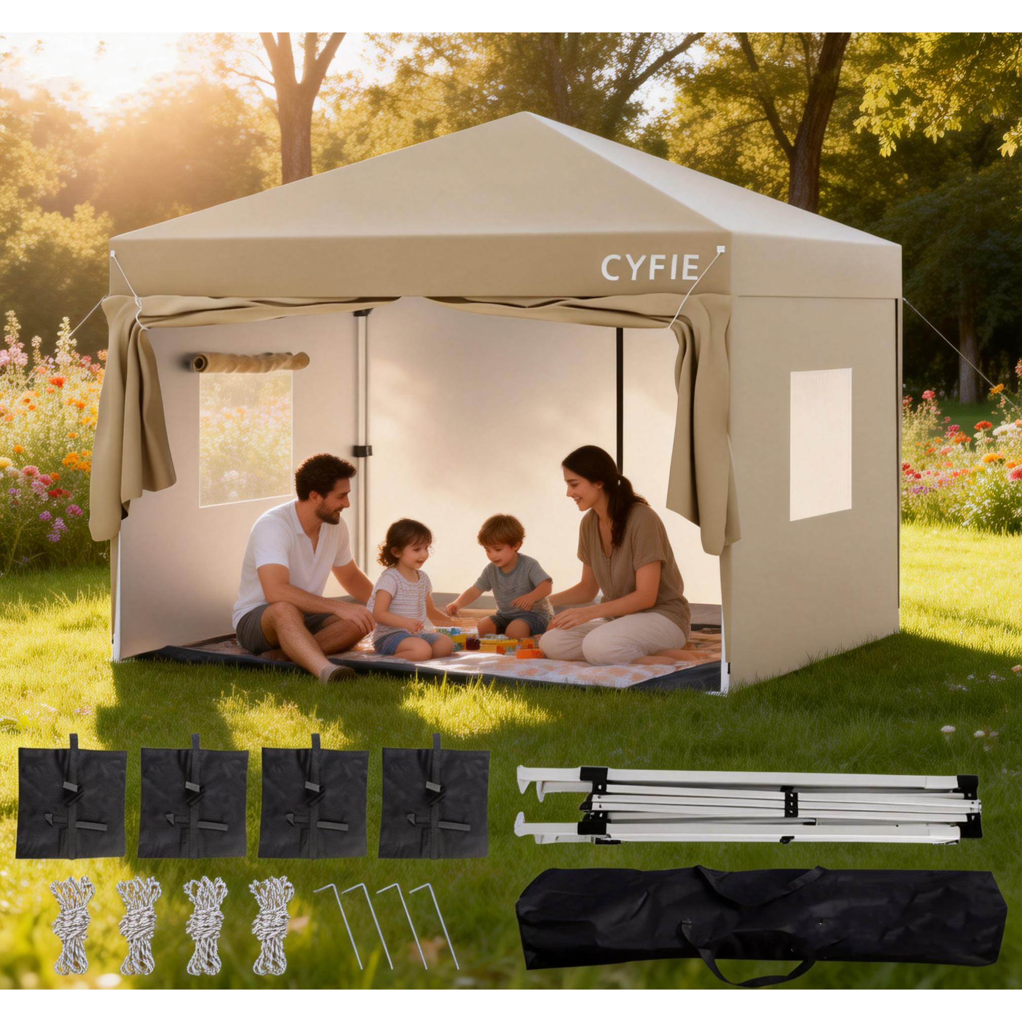 접이식 캐노피 야외 캠핑 천막 행사용 이동식 테라스 바람막이 학교 운동회, 카키 173,000원