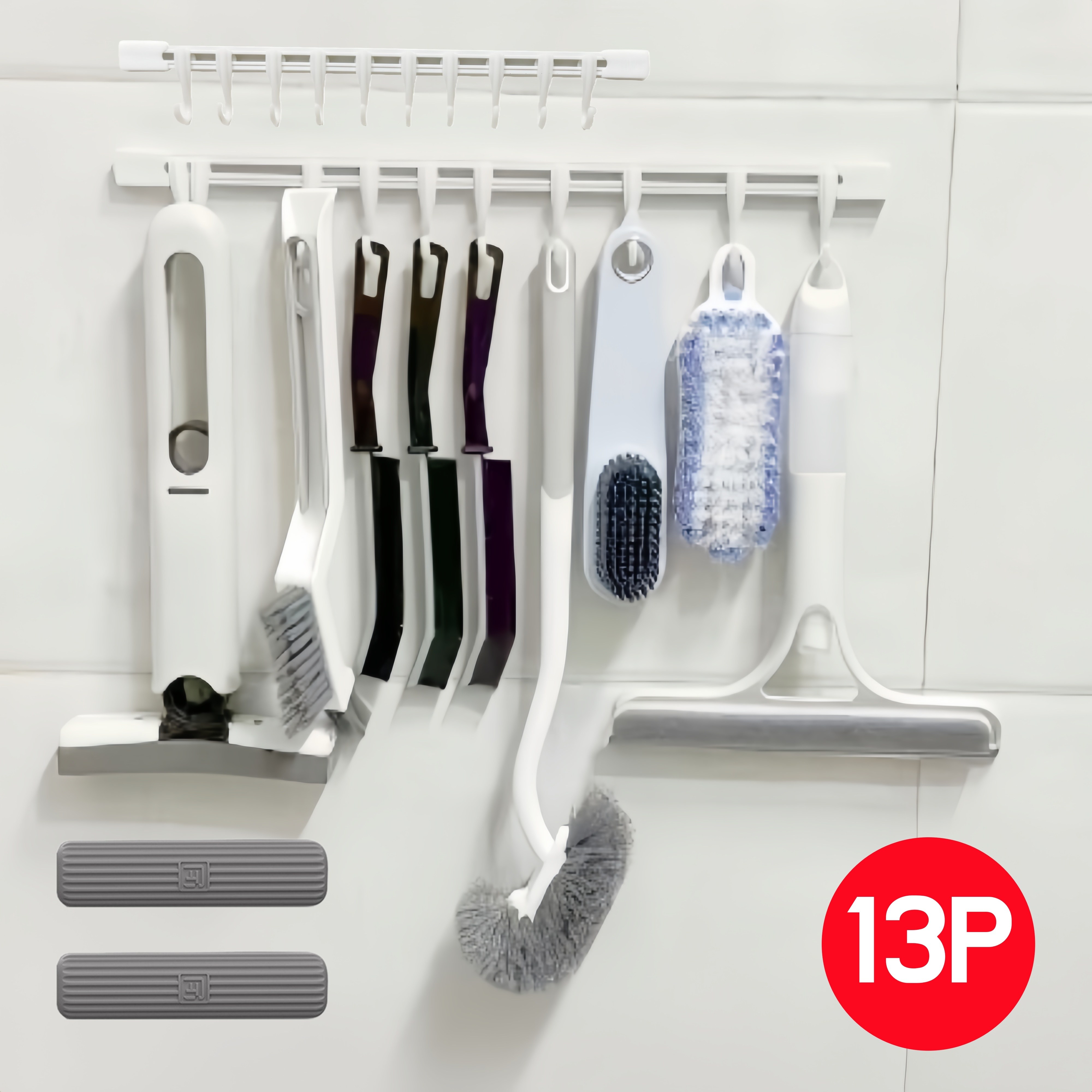 화장실 청소도구 세트 13종 변기청소솔 틈새청소솔 욕실용 청소용품, 흰색, 1세트 26,900원