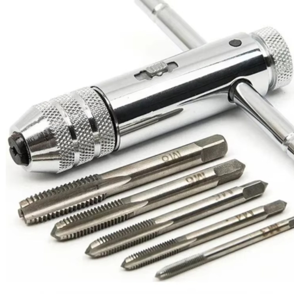 탭핑비트 탭핸들 나사선만들기 나사탭 5종세트(손잡이 미포함), 1세트 9,000원