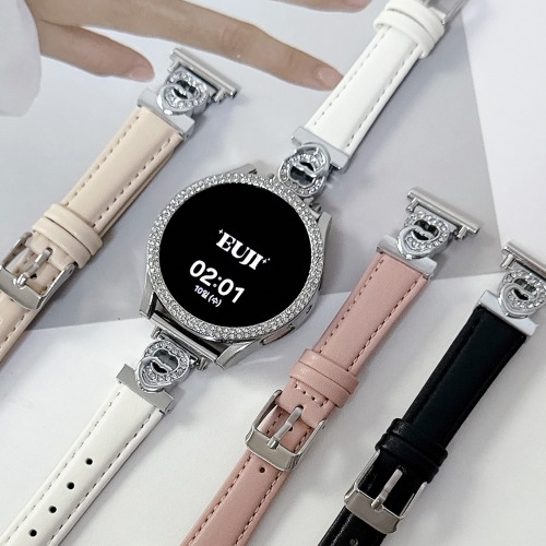 이유지 하트 가죽 밴드 스트랩 큐빅 갤럭시워치 8 7 6 5 4 프로 클래식 액티브 20mm 호환, 블랙 26,900원