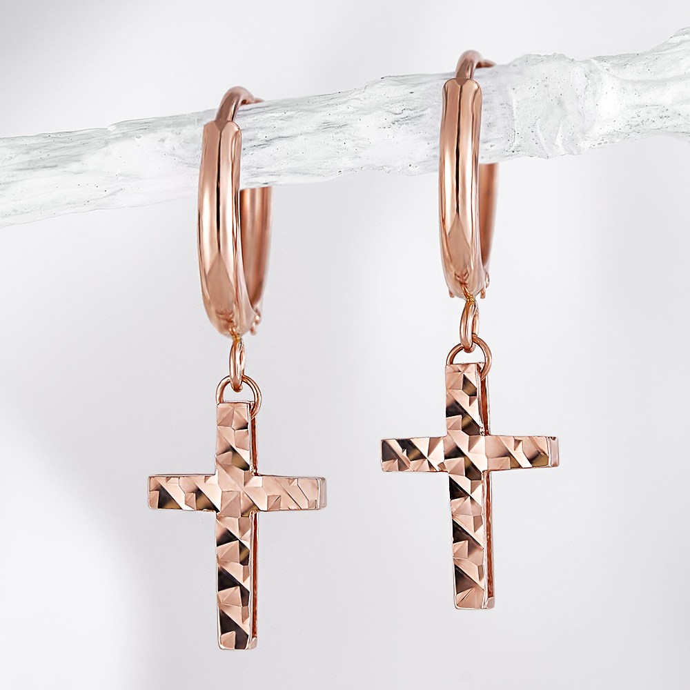 주리에떼 14K 18K 귀걸이 여성 핑크골드 컷팅 크로스 십자가 원터치 귀걸이 아내 여자친구 기념일 선물 459,000원