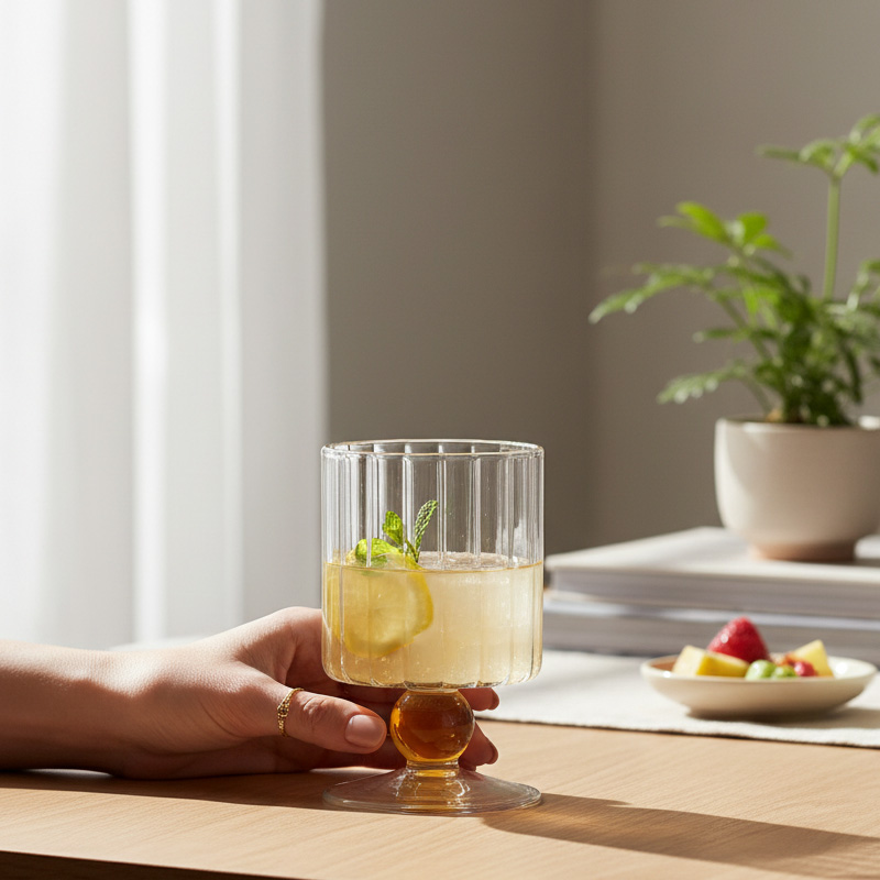 Holin 글로우볼 내열유리 고블렛잔 200ml, 1개, 오렌지 14,900원