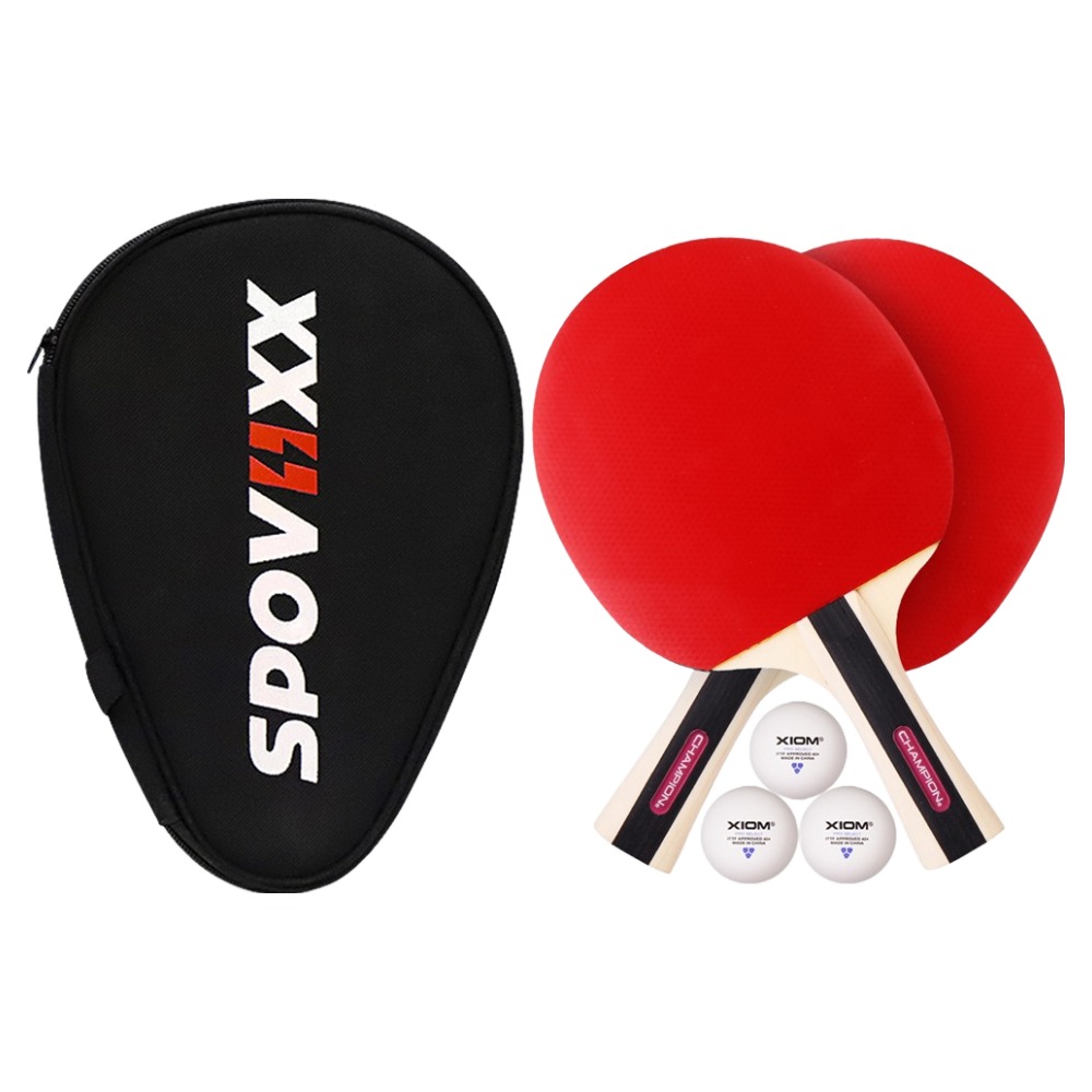 참피온 뉴트로 쉐이크 탁구 라켓 2p + 공 3p + 케이스 세트, 1개, CHNTRO_BK 63,750원