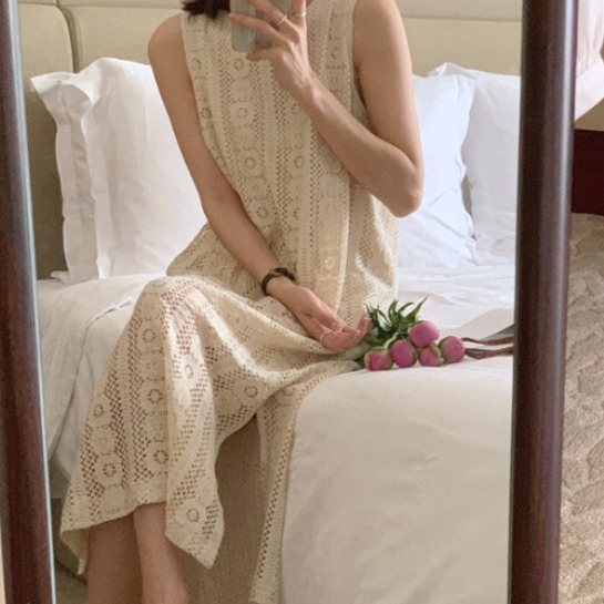 여름 나시 펀칭 원피스 휴양지 바캉스 민소매 롱원피 64,880원