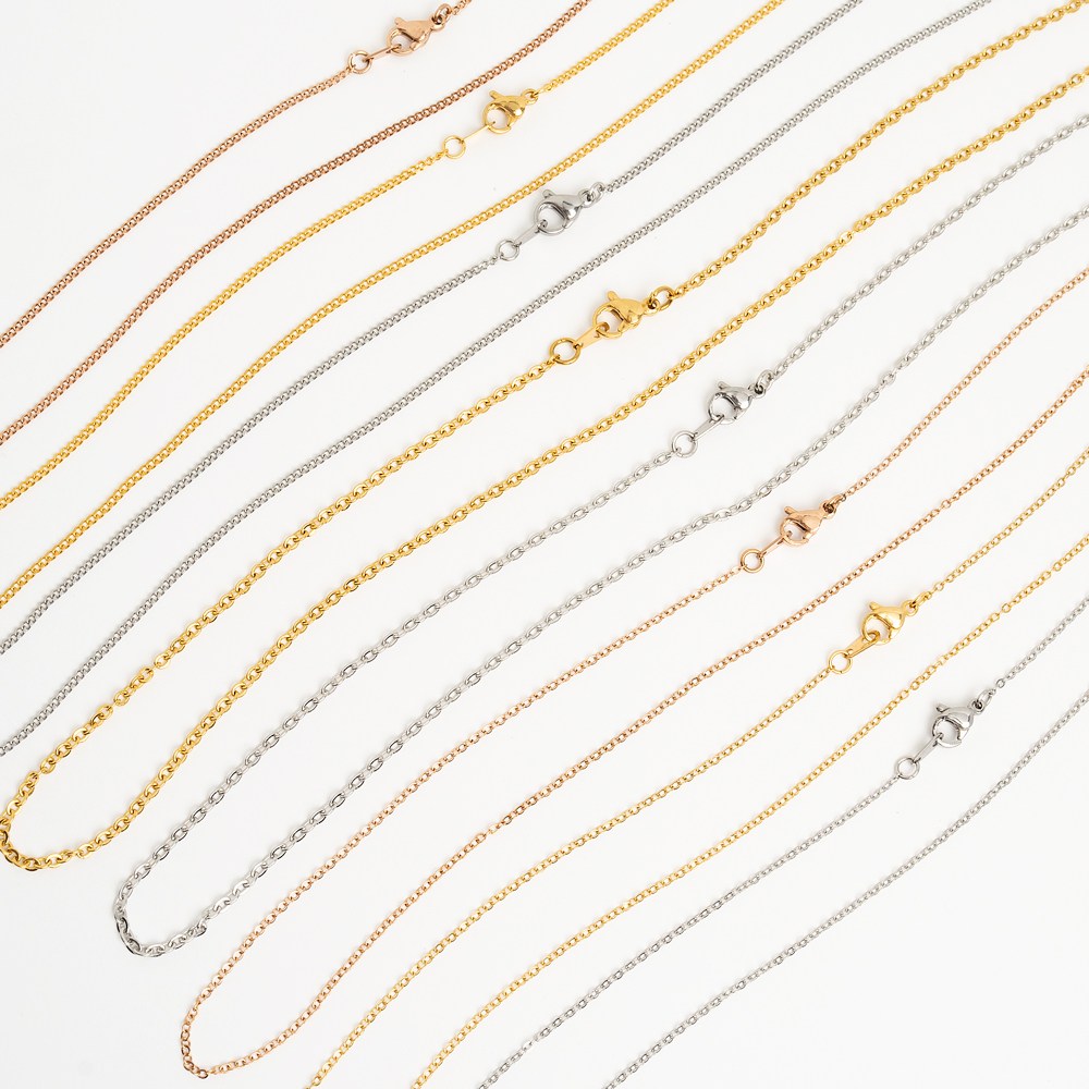 크레비쥬 써지컬스틸 체인 목걸이 실버 로즈 골드 여자 남자 목걸이줄 9,700원