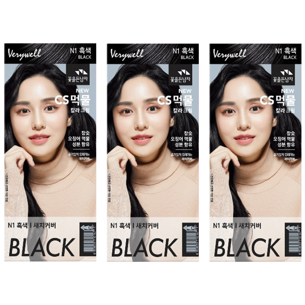 꽃을든남자 염색약 CS 먹물 헤어칼라 N1 흑색x3개 새치커버용 16,200원