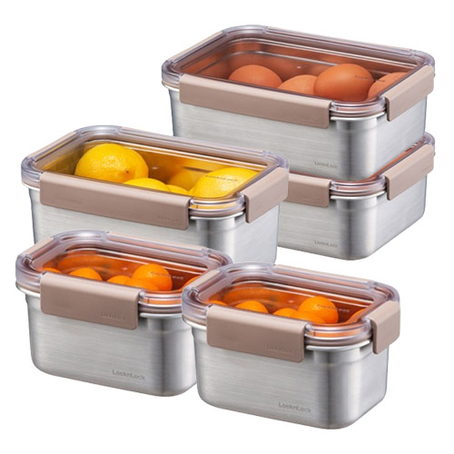 락앤락 스텐 모듈러 밀폐용기 세트 [+가쯔 용기] 반찬통 냉장고/냉동실 정리 소분 보관 수납 오븐/에어프라이어/식기세척기 사용 가능 99,800원