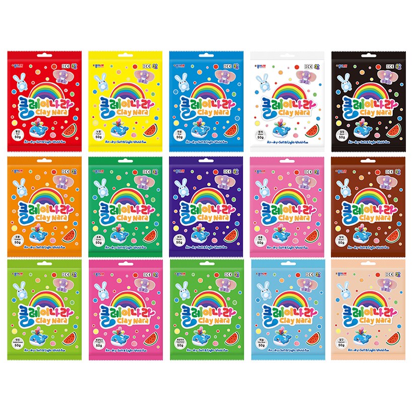 종이나라 클레이나라 50g 15색 세트 (실링백) 16,800원