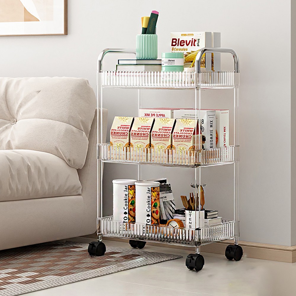 투명 아크릴 스틸 바디 이동식 트롤리 12,500원