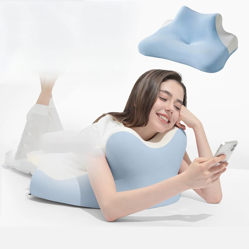 다기능 업드림 베개 저반발 메모리폼 목지지대 분리세탁 휴대폰 보며 누워 쉴 수 있는 쿠션, 1개, 스카이 블루 39,800원