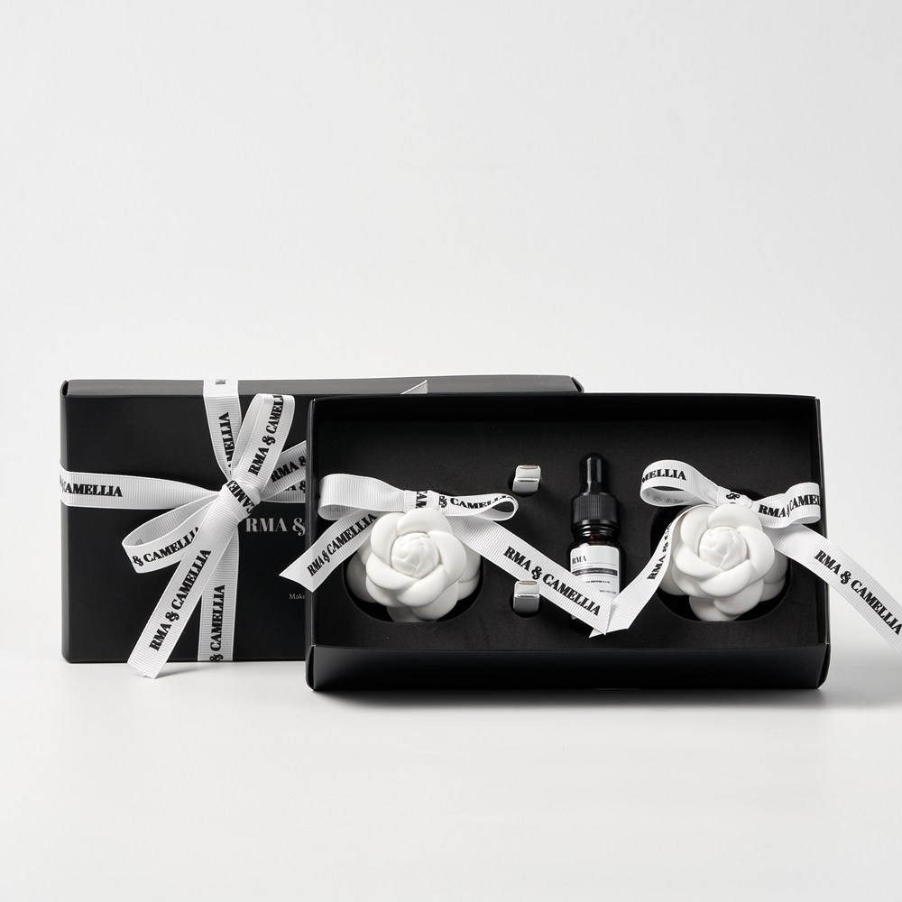 르마엔까멜리아 차량용석고방향제, 일랑 화이트리본 클립형(숏+롱클립증정), 2개 32,800원