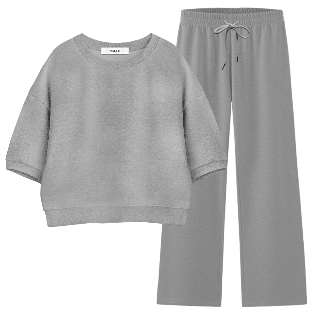 몰토벨리노 토르소 TSF 무지 세미오버핏 크롭 반팔 맨투맨 일자팬츠 세트 39,900원