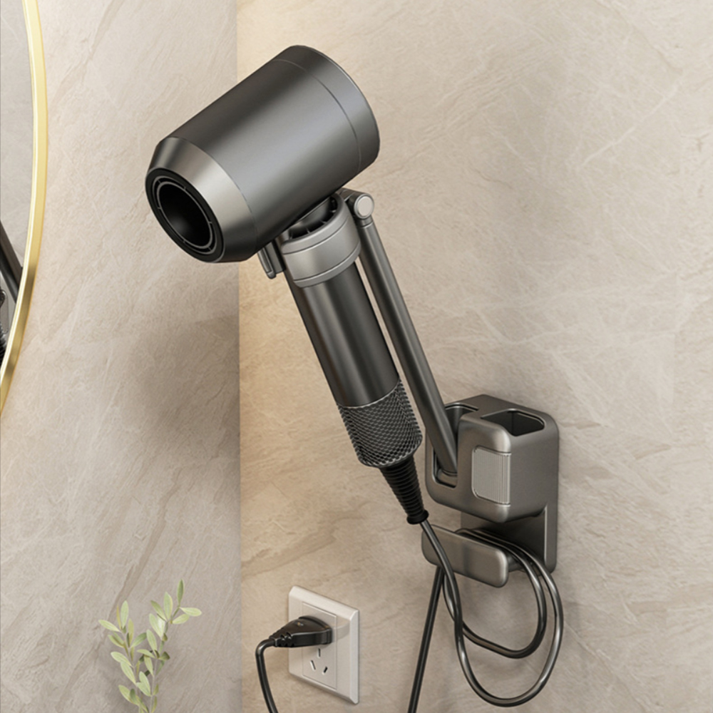 쉐리엘 욕실 무타공 각도조절 헤어드라이기 거치대, 1개, 그레이 13,900원