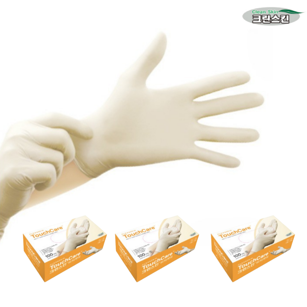 크린스킨 터치케어 라텍스장갑 100매 6.4g 진료용 의료용 비멸균 병원 10,000원