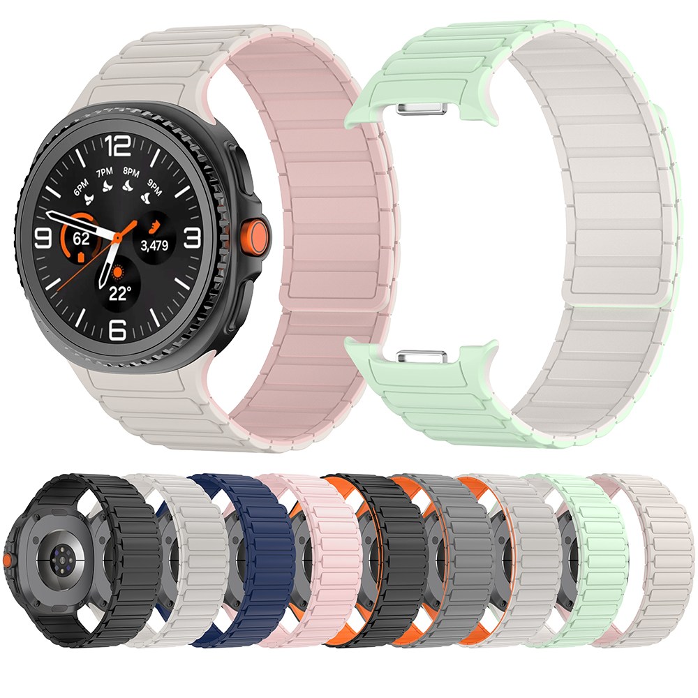 갤럭시워치 8 40mm 44mm 46mm 클래식 마그네틱 실리콘 스트랩 밴드, 스타라이트+핑크 17,800원