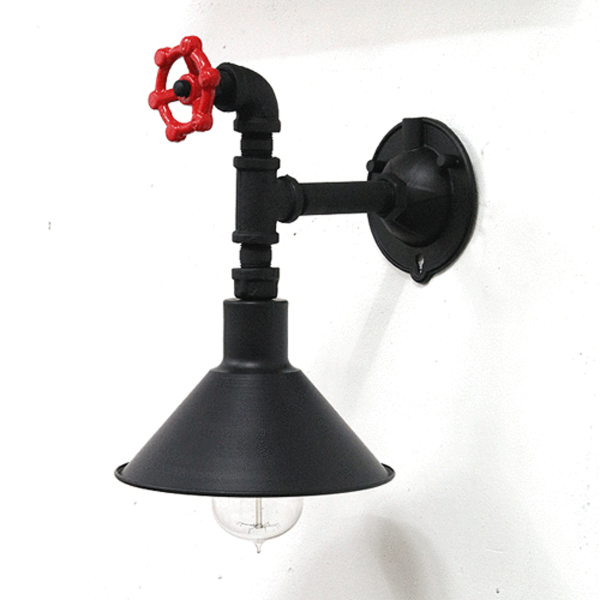 미도라이팅 미니밸브벽등 2타입 빈티지벽등 수도파이프조명 인더스트리얼조명 벽등, A형/LED에디슨 볼램프5W전구색*1 53,600원