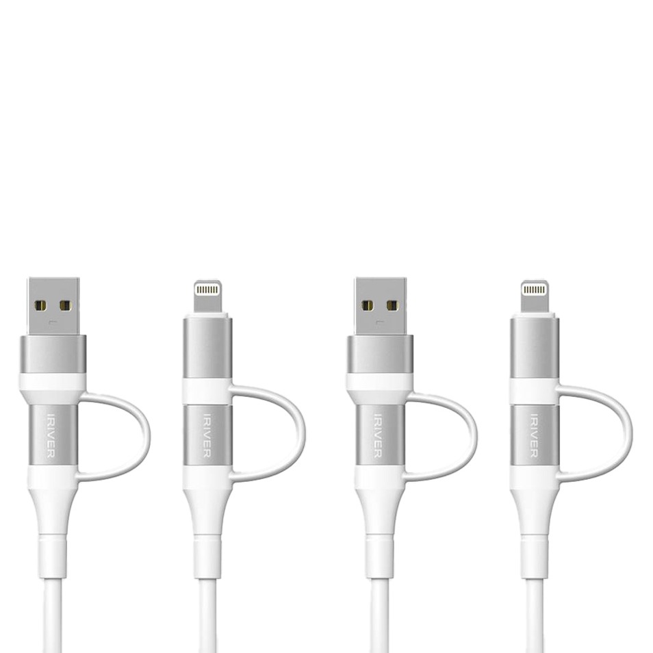 아이리버 C타입/USB A-C타입/라이트닝8핀 4in1 멀티 60W PD 고속충전 케이블 ISD-CL150CA, 2개, 혼합색상, 1.5m 19,900원
