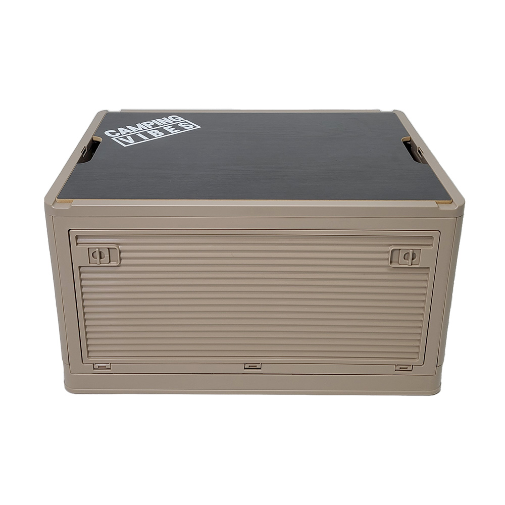 캠핑바이브스 캠핑용 폴딩박스 접이식 정리함 플라스틱상판 우드상판 84L 40,800원