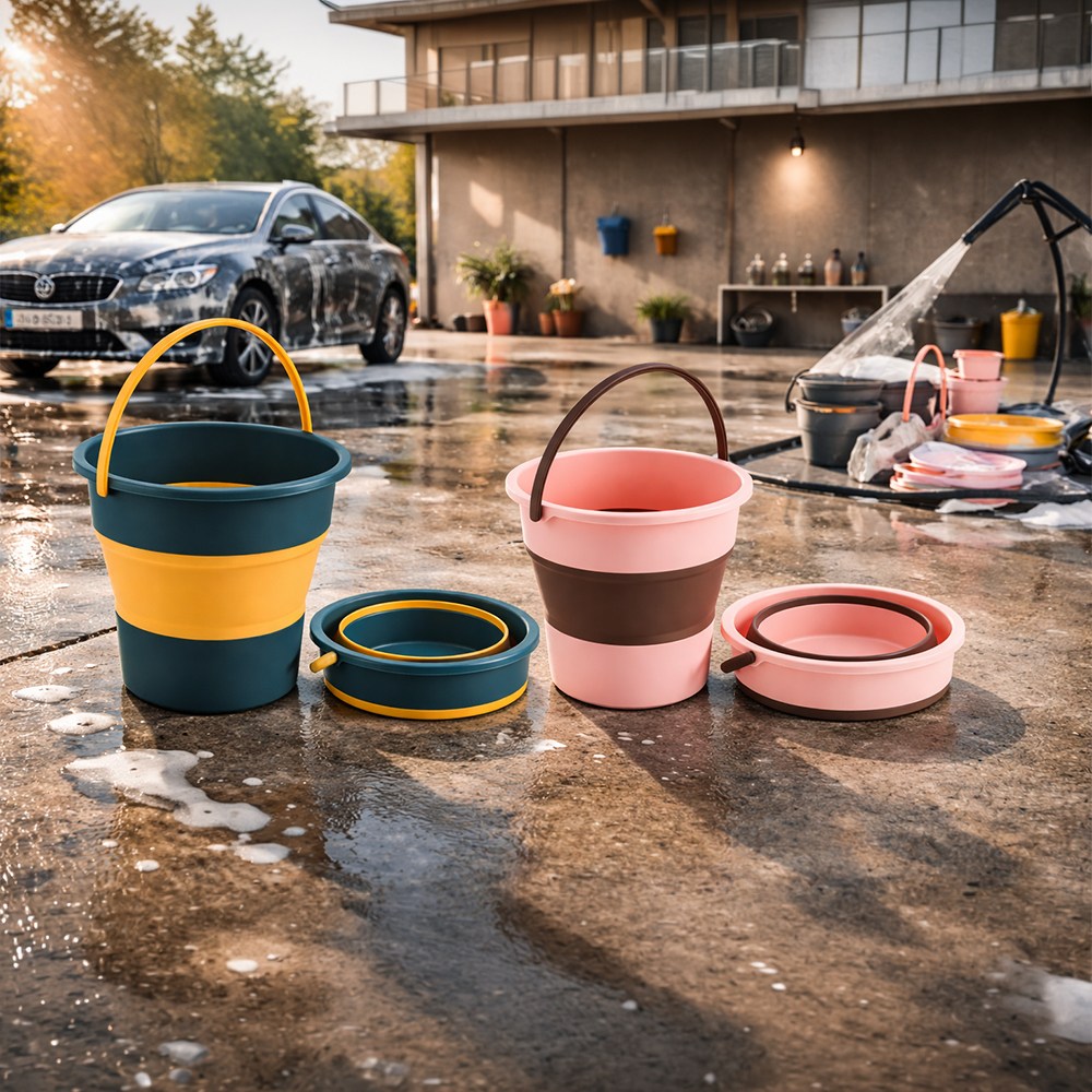 러너즈 휴대용 폴드 세차버킷, 핑크, 10L 6,500원