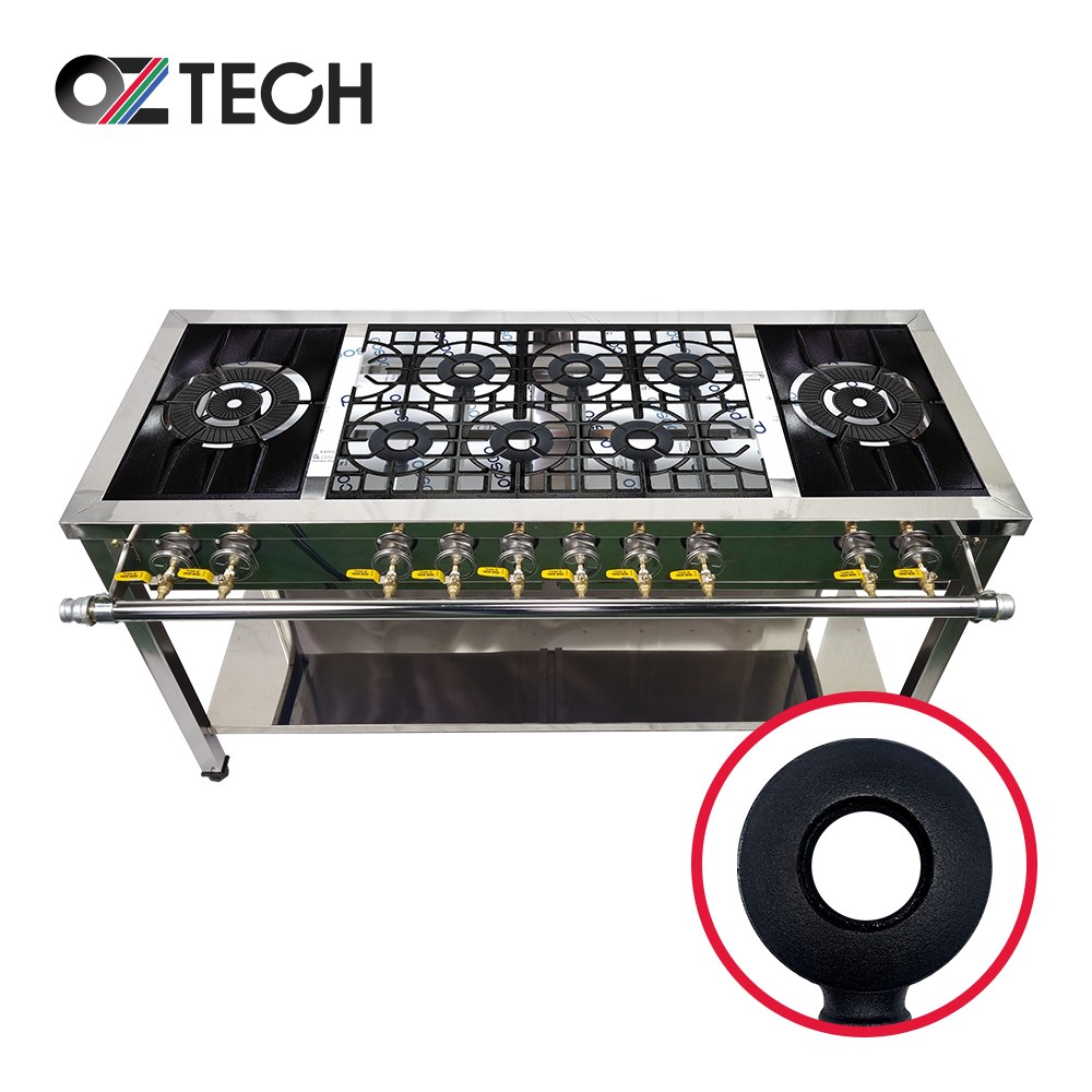 오즈테크 업소용 가스렌지 원형+코팅상판 1500렌지 22-16화구 3세대 주물 간택기 1,128,600원
