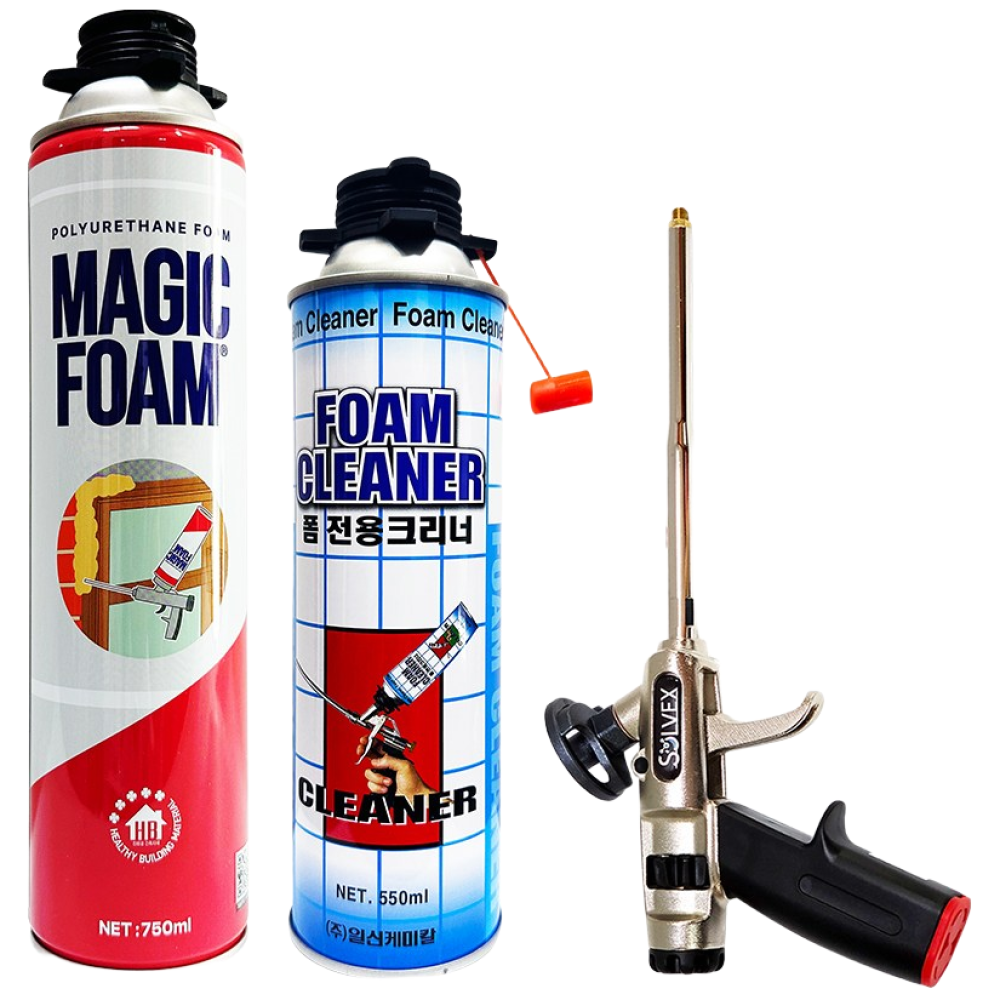 (우레탄 폼 셋트 4) 우레탄폼건 우레탄폼 폼크리너, 1개 31,000원