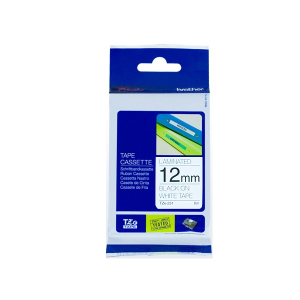 (brother) 브라더 라벨테이프 TZe-231 12mm 흰색바탕 검정글씨 Black on White tape, 본상품선택, 1개 20,500원