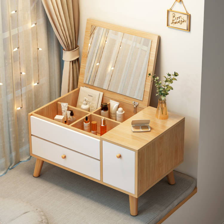 PercyLy 좌식 수납 서랍형 다용도 수납 화장대 미니 화장대 흰색, 현재가 39,800원