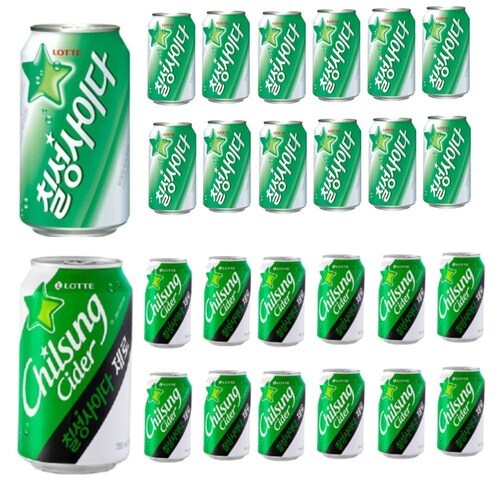 칠성 사이다 355ml 12캔 칠성제로 12캔 355ml 총 24캔 탄산 음료수 22,700원