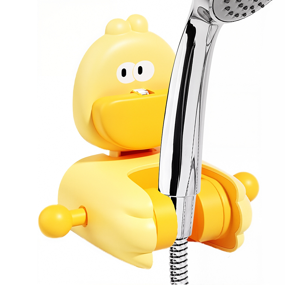 LareinaT 욕실 오리 캐릭터 샤워기 거치대 무타공 흡착 샤워기 고정 홀더  각도조절 샤워기 홀더 17,500원