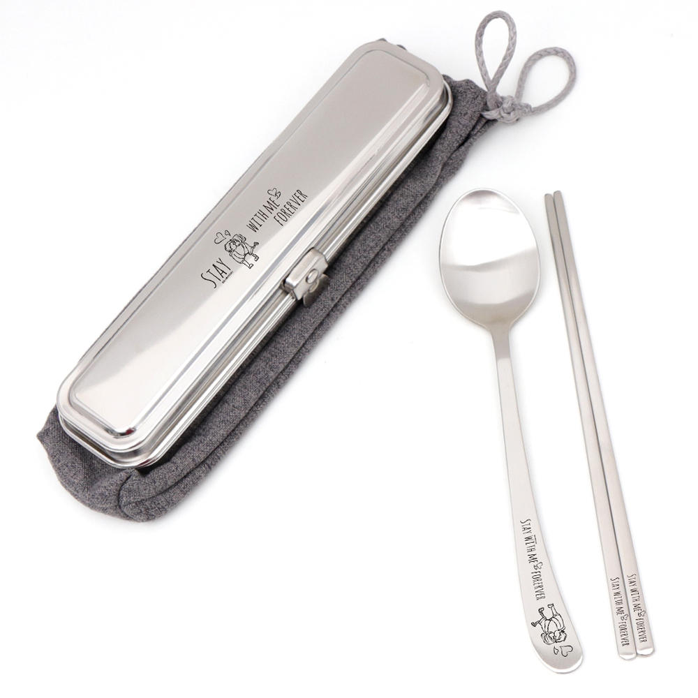 휴대용 스텐수저통세트(대) 그레이 클로버 1개 라온누리 18,000원