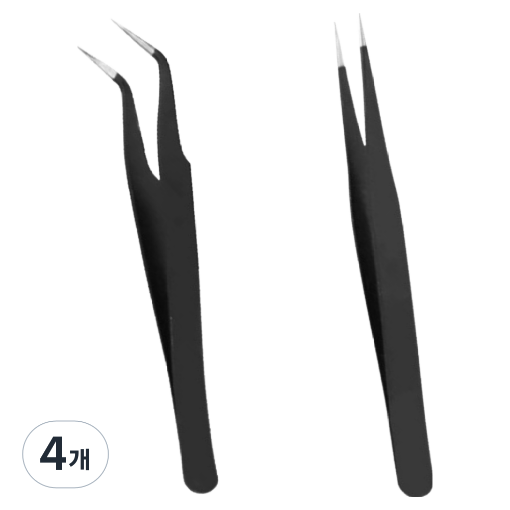 김시스터 프리미엄 속눈썹 핀셋 트위저 곡선형, 일자형 정밀, 4개, 스테인레스 12,640원