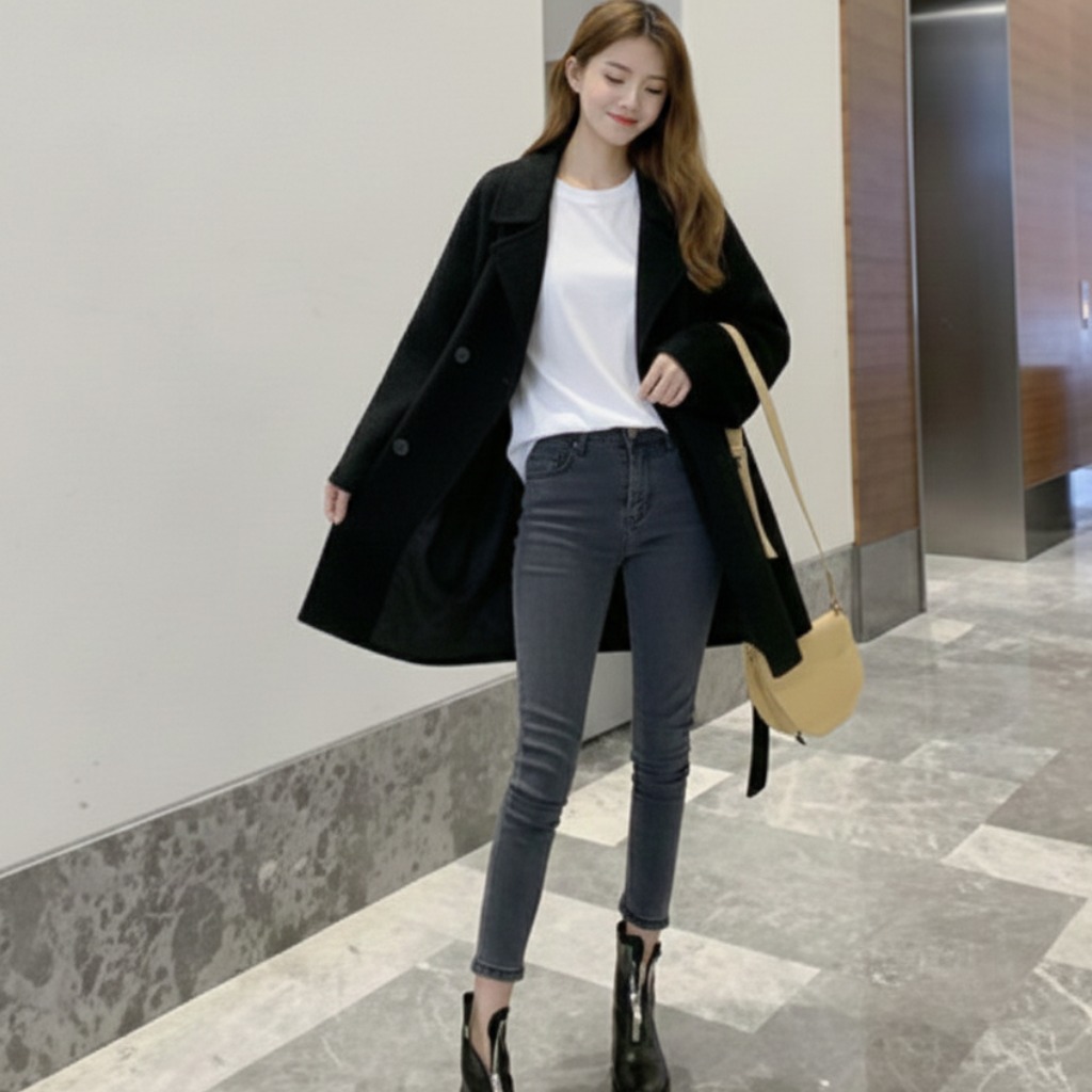 마마앙 모직 코트 여성 겨울 반코트 44~88 29,900원