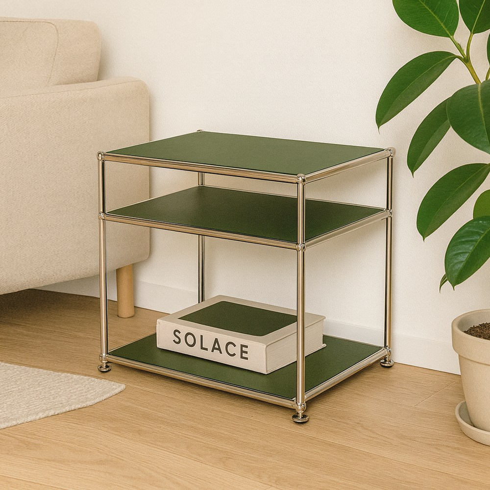 에프룸 미드센츄리 모듈선반 모듈협탁, 올리브 그린, 3단 173,400원