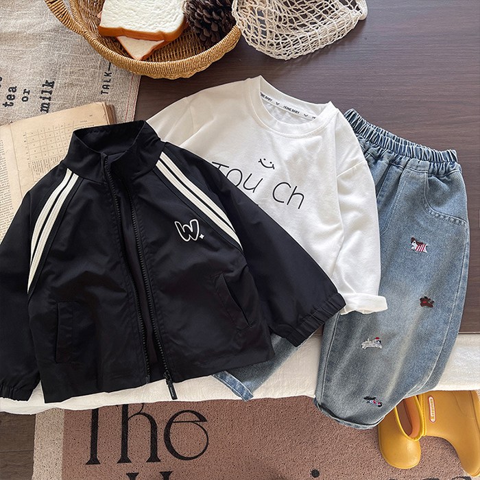 뽀뽀뽀 아동복 유아 애니띵 3종세트 자켓+긴팔티+청바지 남아 키즈 아동 아기 봄 가을 외투 옷 청바지 45,500원