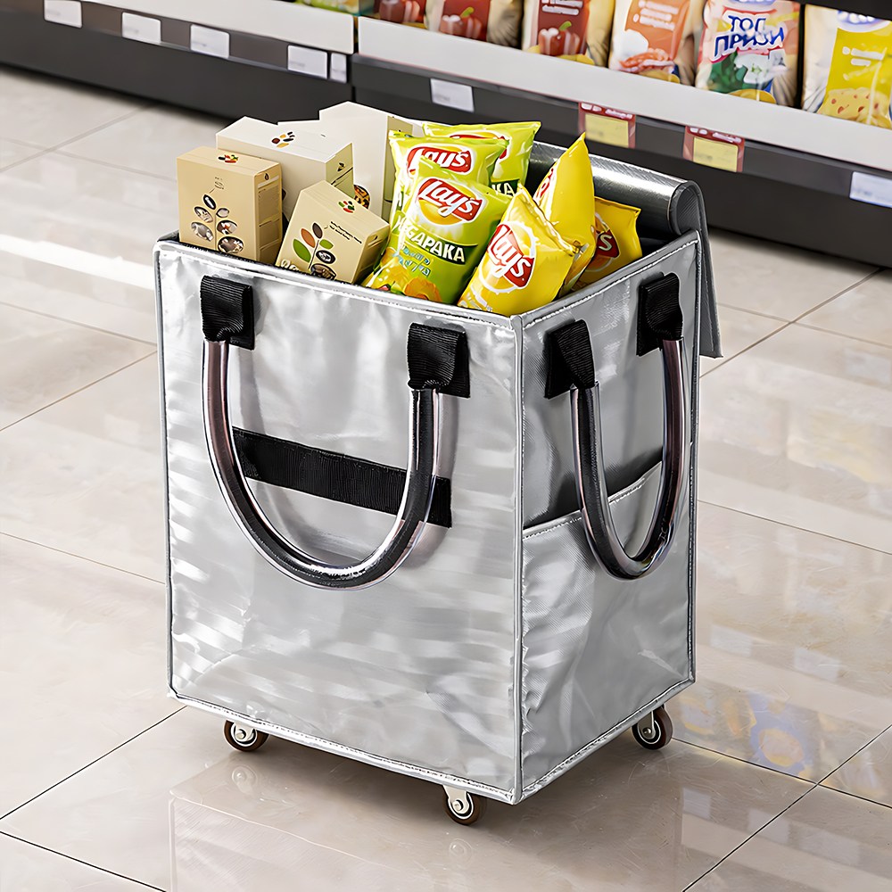 바퀴달린 방수 장바구니 롤링 캐리어 카트, 1개, 실버 35,900원