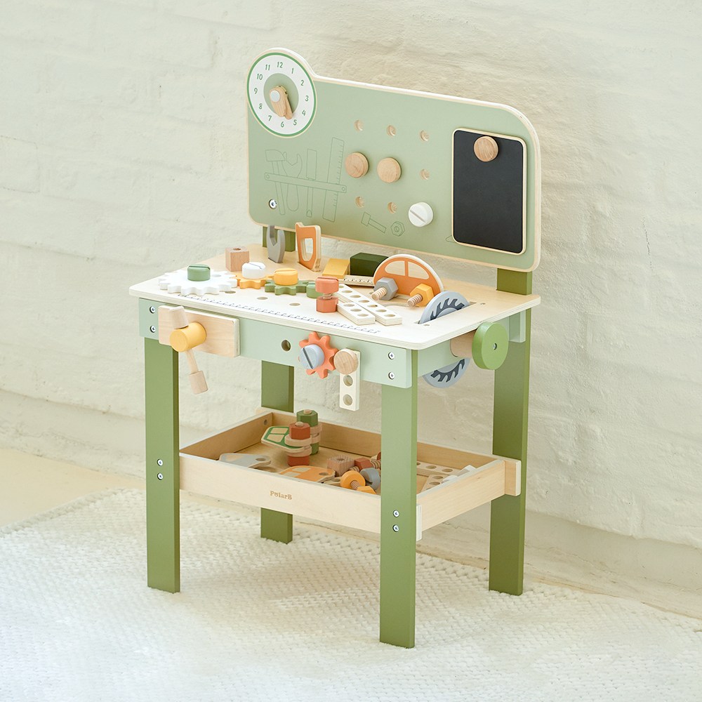 폴라비 유아 원목 공구놀이 세트 드릴 장난감 대형 테이블 역할놀이 3세 4세 5세 교구 129,000원