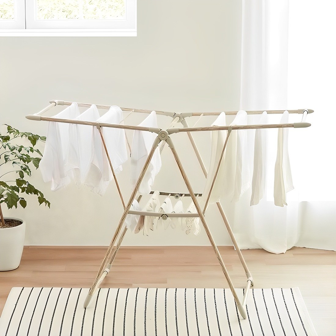 한샘 우드패턴 스탠딩형 빨래 건조대 29,900원